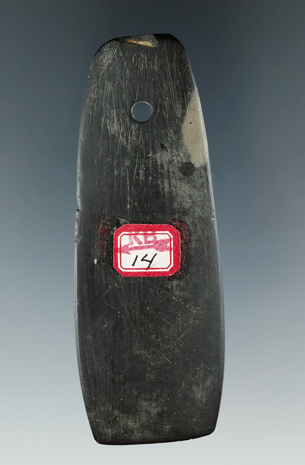 3 3/8" Pendant made from Glacial Slate, found in Preble Co., Ohio. Jackson COA.