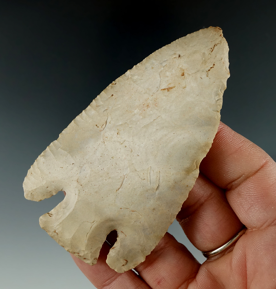 3 3/8" Lost Lake made from Boyle Chert, found in Harrison Co., Kentucky. Davis COA.