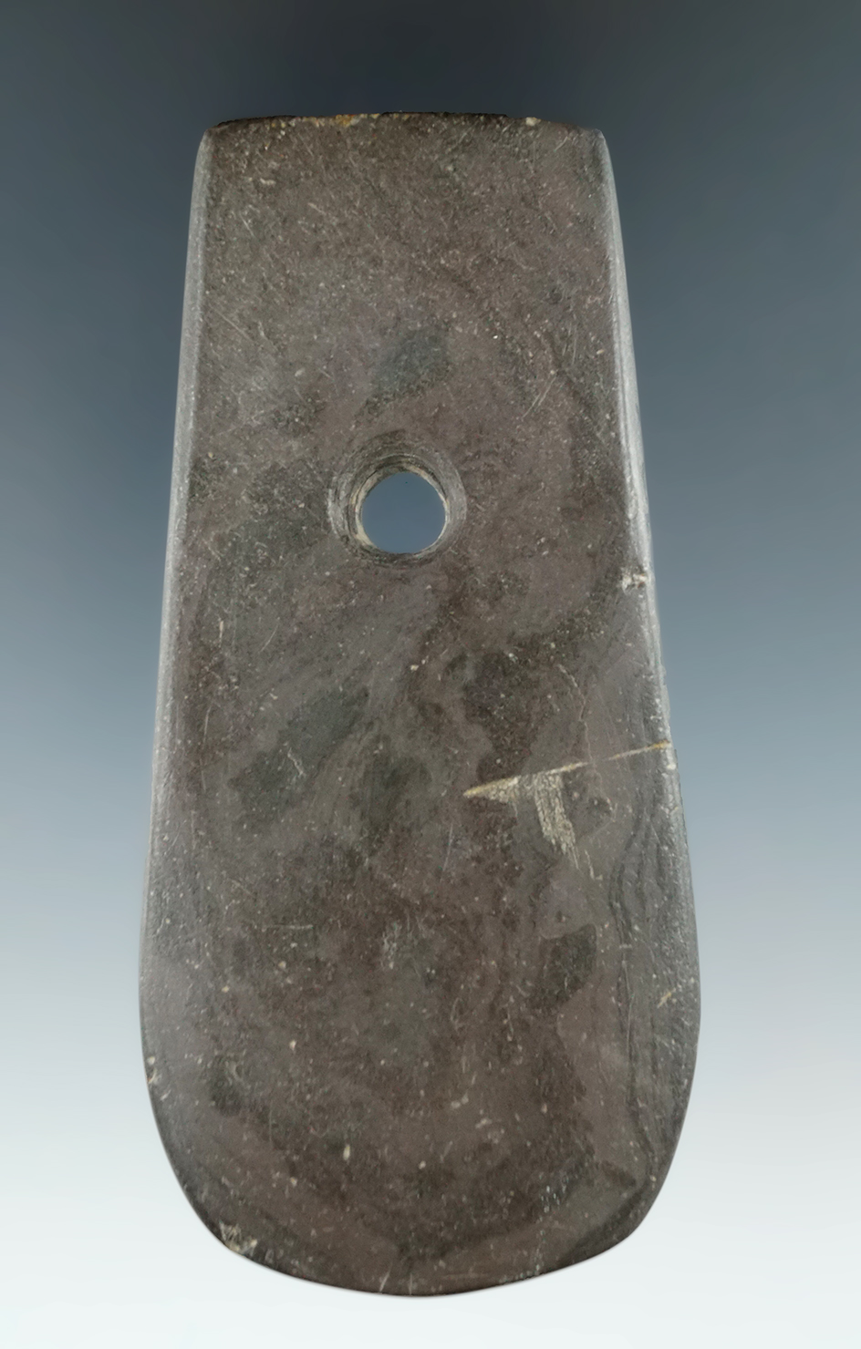 4" Keyhole Pendant made from Glacial Slate, found in Delaware Co., Ohio. Bennett COA.