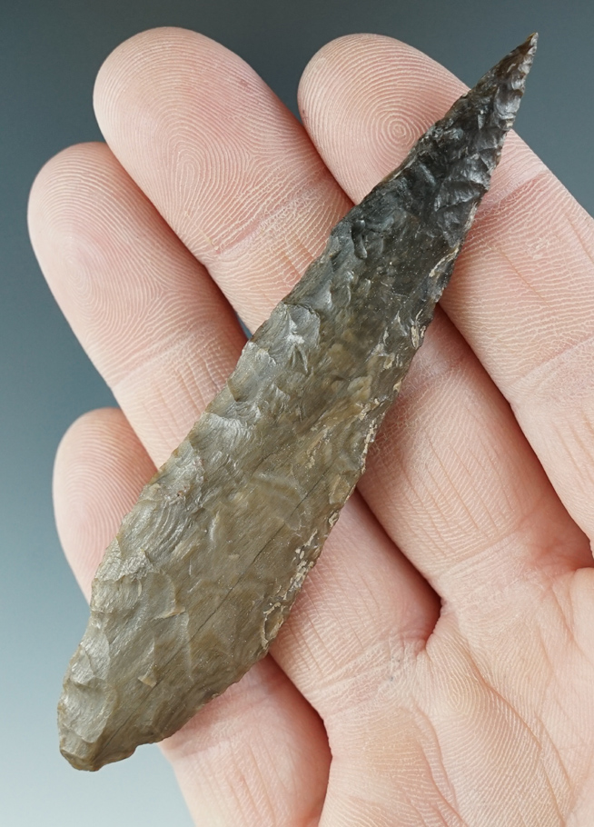 3 3/4" Shouldered Cascade made from agatized wood. Found near the Columbia River, Oregon.