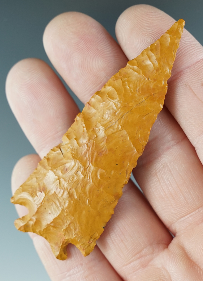 Sale Highlight! 3" Elko Eared made from Jasper. Hood River at the Columbia River. COA. Pictured.