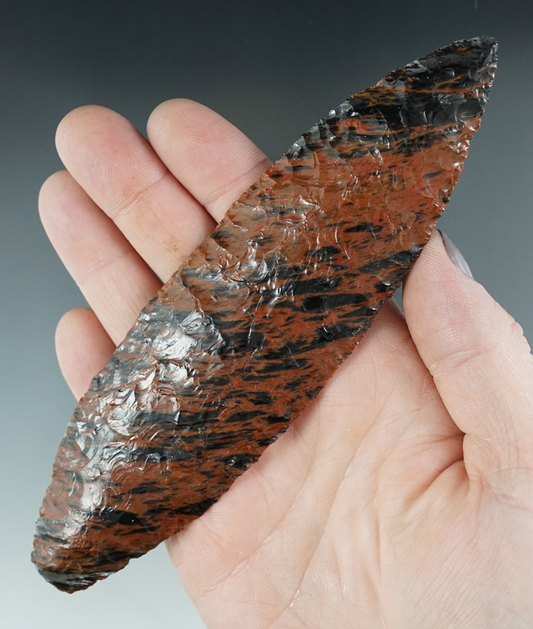 Sale Highlight! 6 1/2" Knife made from mahogany Obsidian. Found in the Great Basin, Lake Co., Oregon