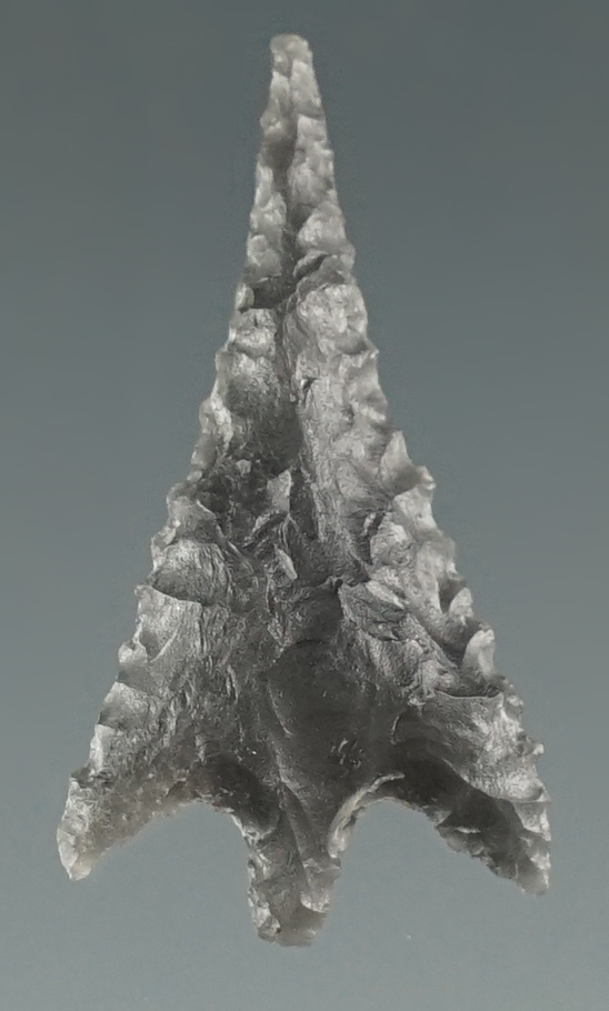 1 1/8" Calapooya Point made from Obsidian. Found near Fern Ridge, Eugene, Oregon.