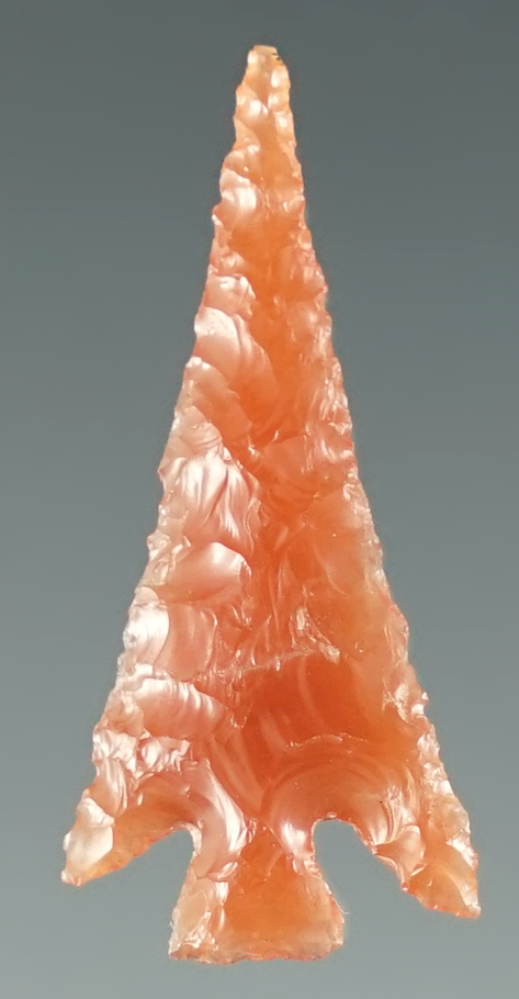 1 1/8" Columbia Plateau made from red Carnelian Agate. Found near the Columbia River, Oregon.