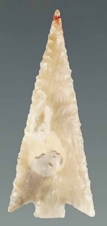 1" Columbia Plateau made from translucent gray Agate. Found near the Columbia River, Oregon.