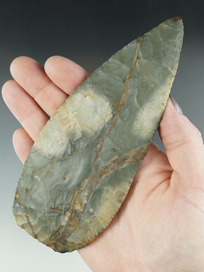 Sale Highlight! 6 1/2" Knife made from green and brown Franciscan Chert. Southern Oregon coast. COA.