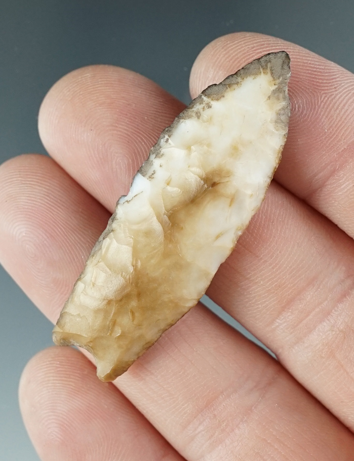2" Humboldt Concave Base made from brown and white Agate. Found near the Columbia River, Oregon.
