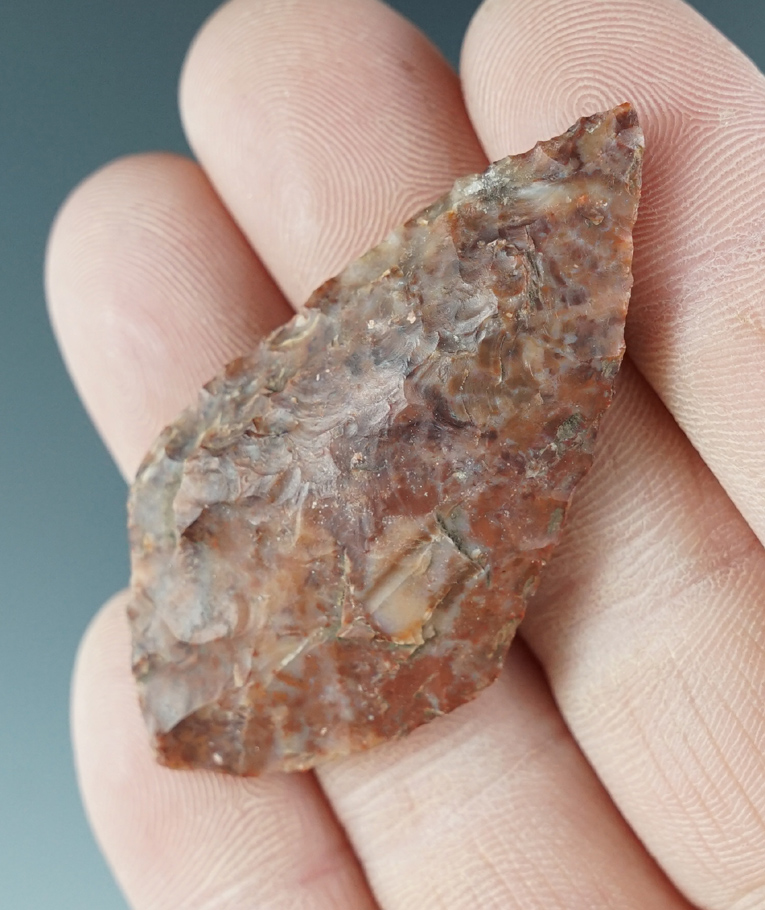 2 1/8" Cascade Knife made from maroon Agate. Found near the Columbia River, Oregon.