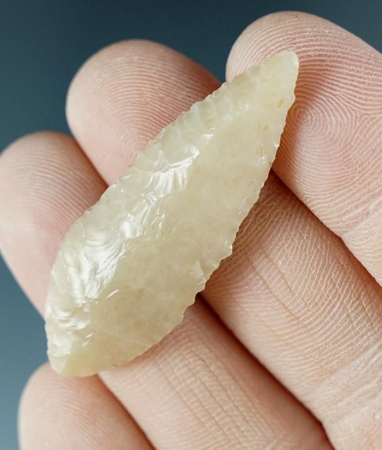 1 3/4" Cascade Leaf made from translucent cream Agate. Found near the Columbia River, Oregon.