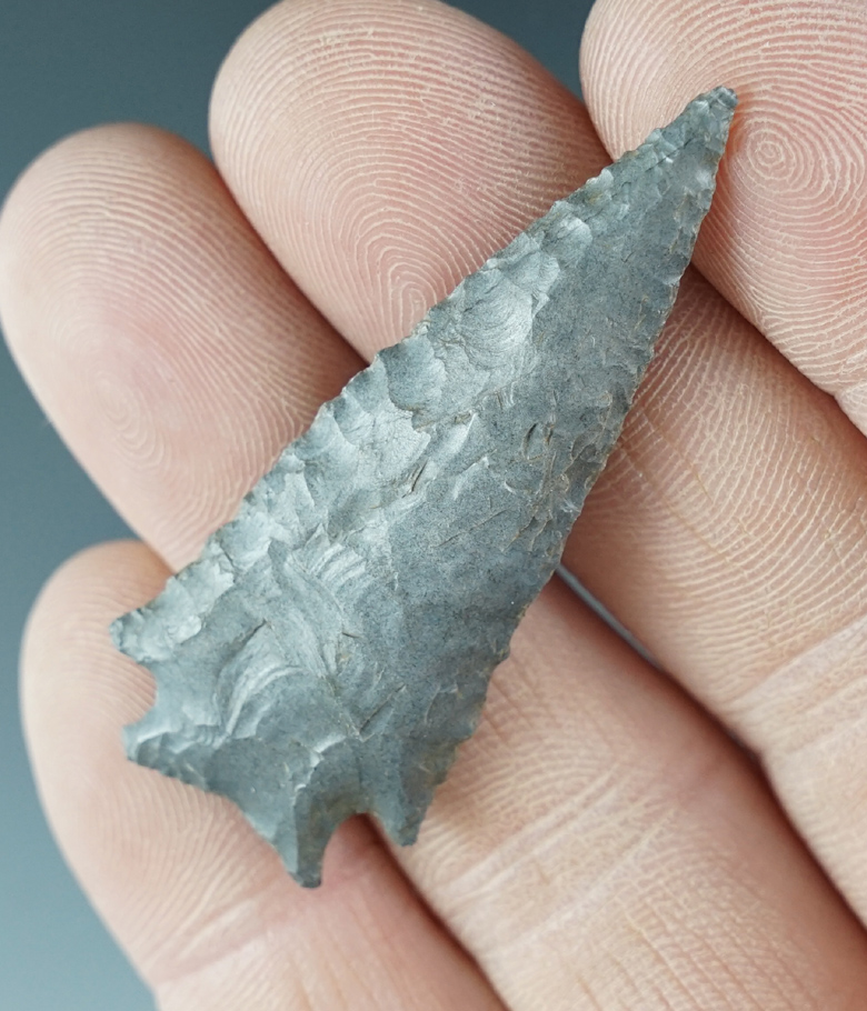 2" Snake River Dart made from gray Jasper. Found near the Columbia River, Oregon.