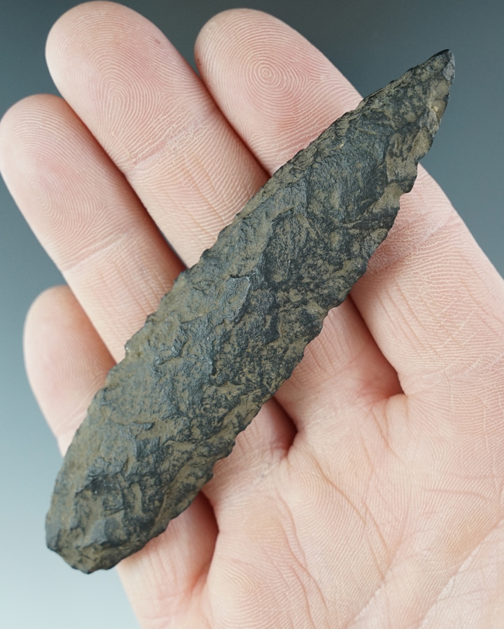 4" Cascade Knife made from black Basalt. Found in the Great Basin, Oregon.