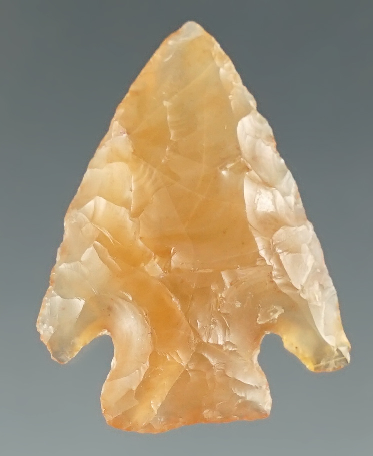 1 1/18" Diagonal Notch made from clear caramel Agate. Found near the Columbia River, Oregon.