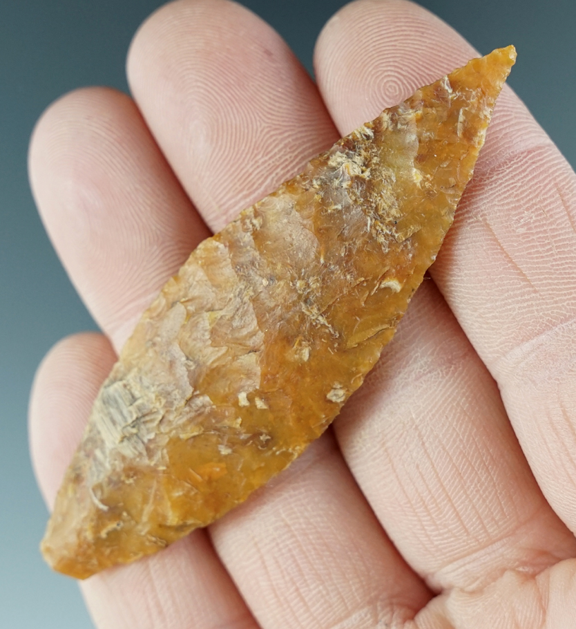 3" Cascade Knife made from caramel Agate. Found near the Columbia River, Oregon. Perino COA.