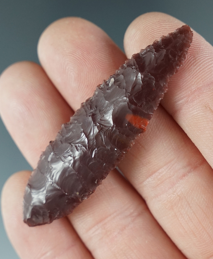 2 1/2" Cascade Leaf made from glossy maroon Agate. Found near the Columbia River, Oregon.