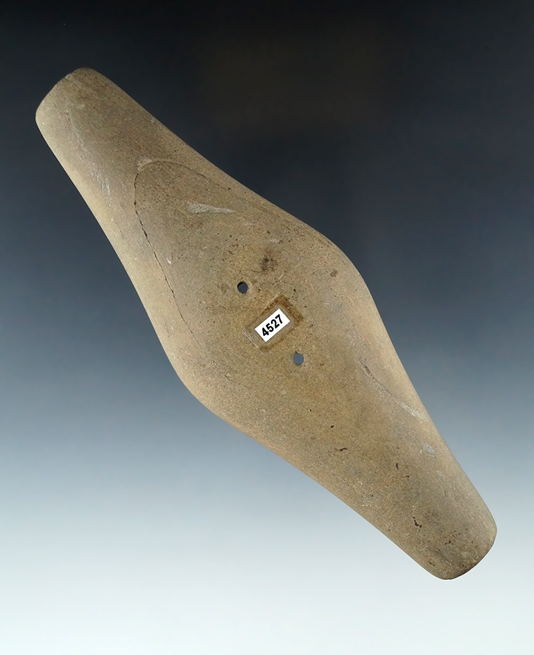 6 3/16" Long Adena Expanded Center Gorget, Hinkley, Medina Co., Ohio. Ex. Dyck,Grimm, Teil .