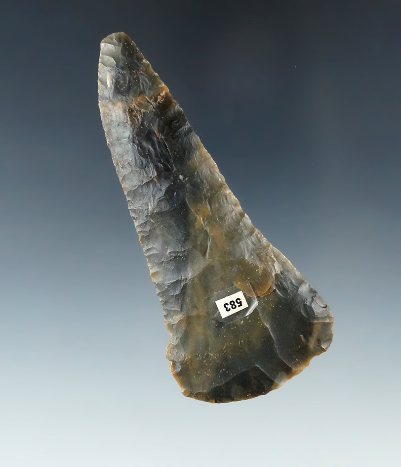 3 11/16" Cobbs Knife made from beautiful green and black Sonora Flint, found in Kentucky.