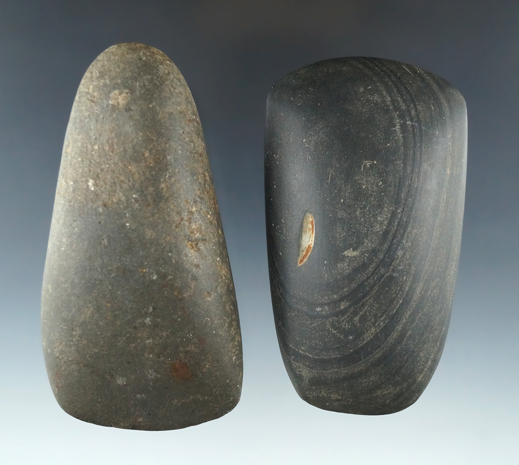 Pair of Ohio Celts found in Sandusky and Medina Counties, largest is 3 7/8".