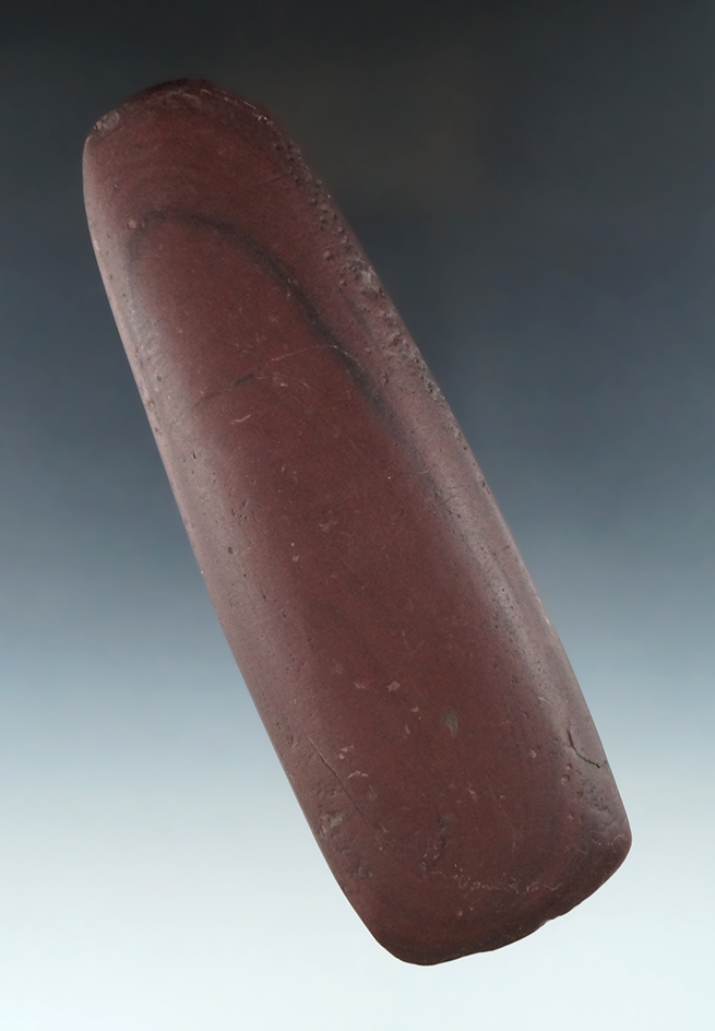 Excellent polish and patina on this 5 13/16" Red Banded Slate Celt found in Darke Co., Ohio.