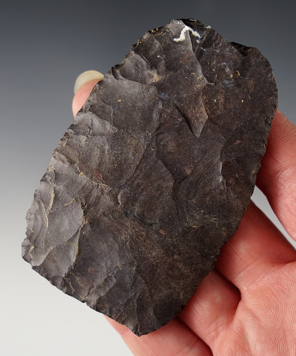 3 3/16" Paleo Square Knife found in Knox Co., Ohio. Made from patinated Coshocton Flint. 