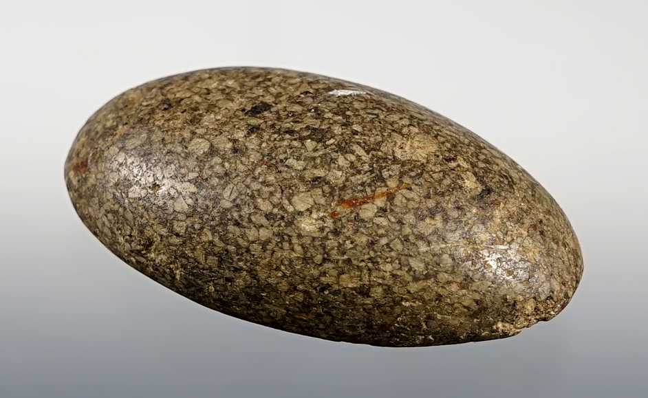 2 1/16" Loafstone with a slightly indented bottom. Highly polished Hardstone. Scioto Co., Ohio. 