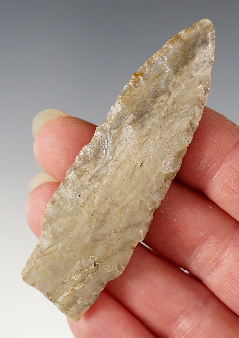 2 15/16" Stemmed Lance found in the Ohio/Kentucky area. Ex. Stambaugh collection.