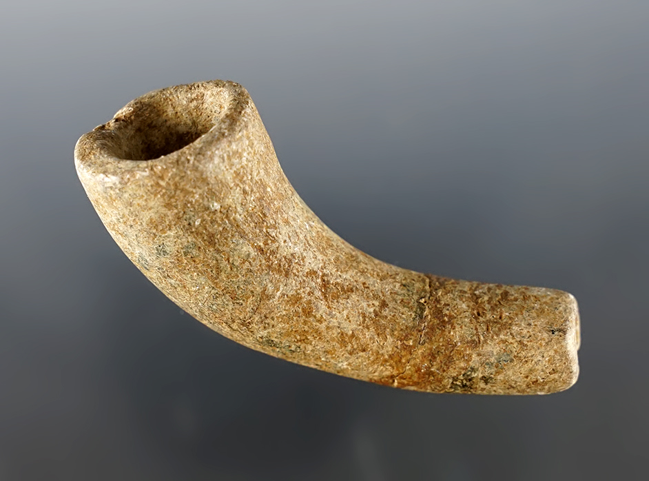 3" long Pipestone Pipe recovered in Ohio. Stem is glued at the midsection. 