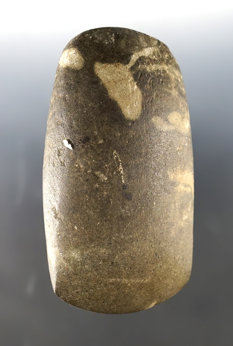 Incredible 4 11/16" Celt with a sharp bit. Found in Central Ohio. Ex. Milford family collection.