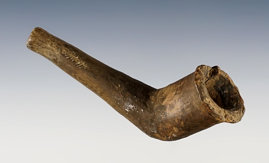3 3/16" Proto-Historic Clay Pipe found in Tennessee. 