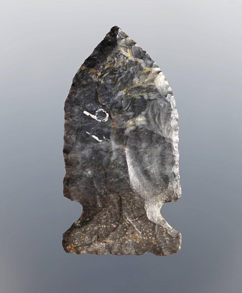 1 9/16" Intrusive Mound made from patinated Coshocton Flint. Found in Ohio. 