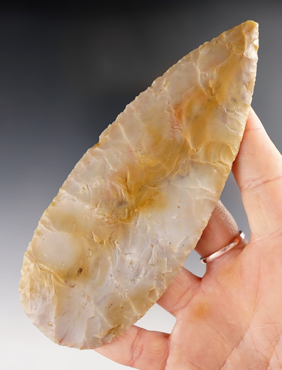 5 1/2" beautifully made Adena Blade from the Oak Shade Cache, Fulton Co., Ohio. Ex. Root (#779s).