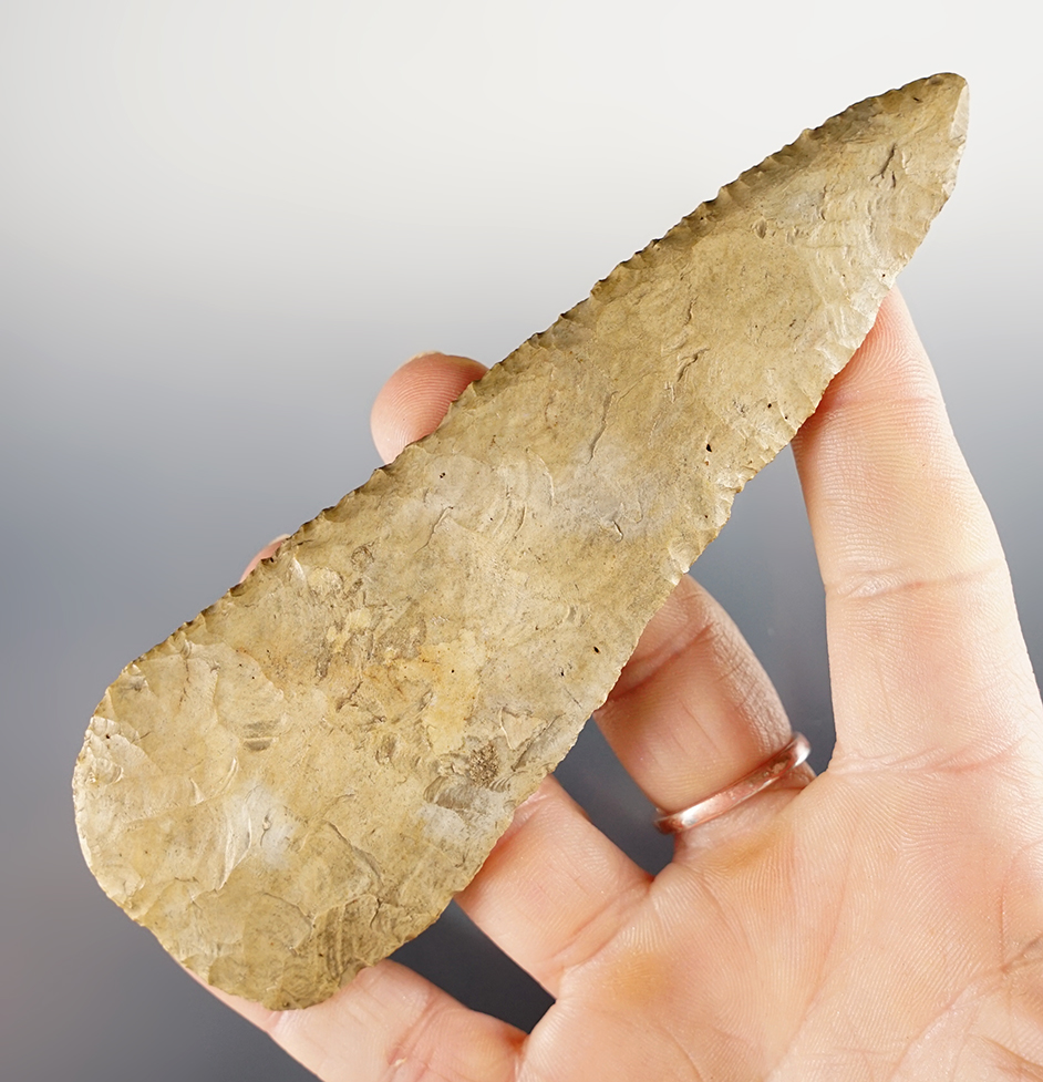 5 1/16" well styled Archiac Cobbs Beveled Knife that is thin for its size, Summit Co., Ohio. Ex. Dilley.