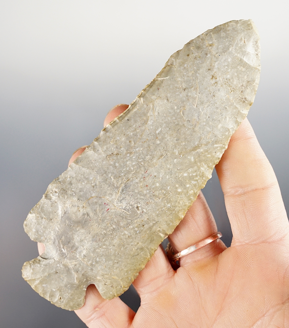 4 13/16" Hopewell Knife found by John Burig in Coshocton Co., Ohio. Comes with a Bennett COA