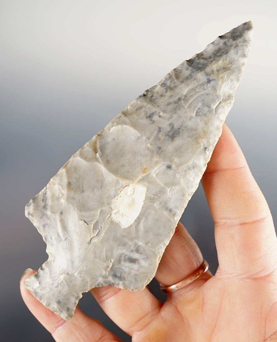 4 3/4" Ashtabula found in Wayne Co., Ohio. A well made example of the type.