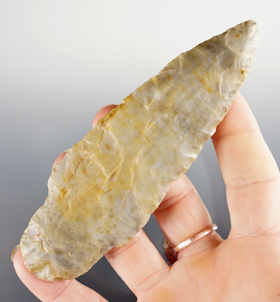 Incredible 4 11/16" Adena found by Paul Hendricks in Ellsworth Township, Mahoning Co., Ohio. 