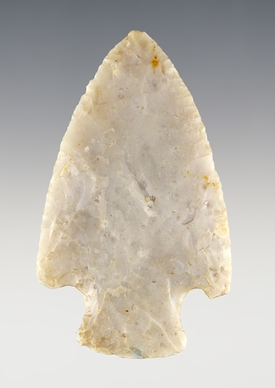 Well made 2 7/8" Ohio Hopewell made from Flint Ridge Chalcedony. Ex. Tom Sekula. COA.