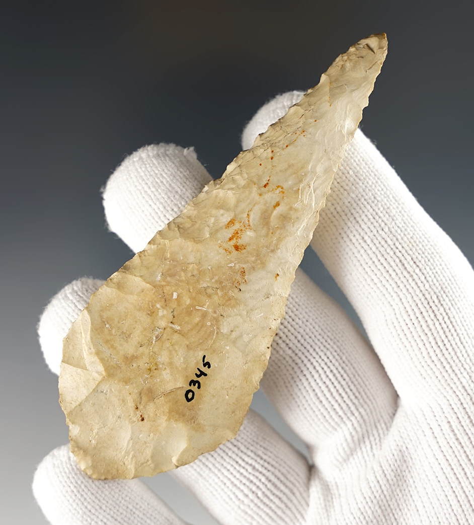 3 9/16" Uniquely styled and steeply beveled Ohio Knife.