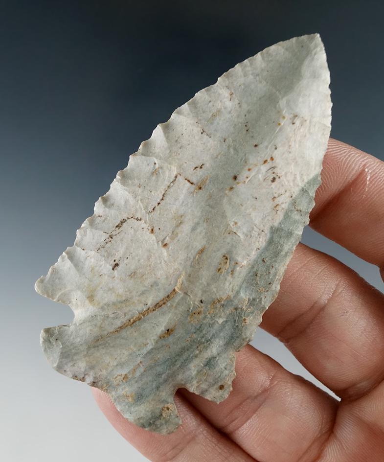 2 15/16" Notched Base Dovetail made from colorful "Indiana Green" Attica Chert, found in Indiana.