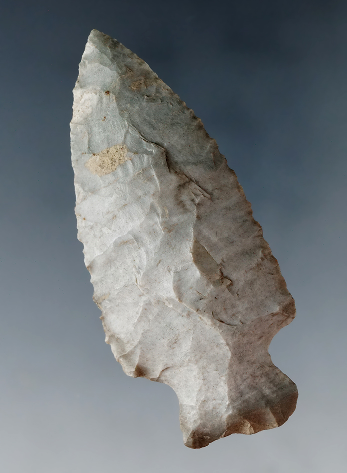 2 5/8" Heavy Duty made from Attica "Indiana Green" Chert, found in Indiana.