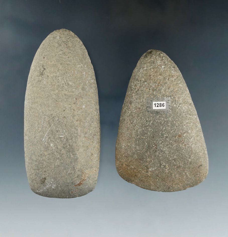 Pair of Hardstone Celts that were found in Ohio.  Largest is 3 15/16".