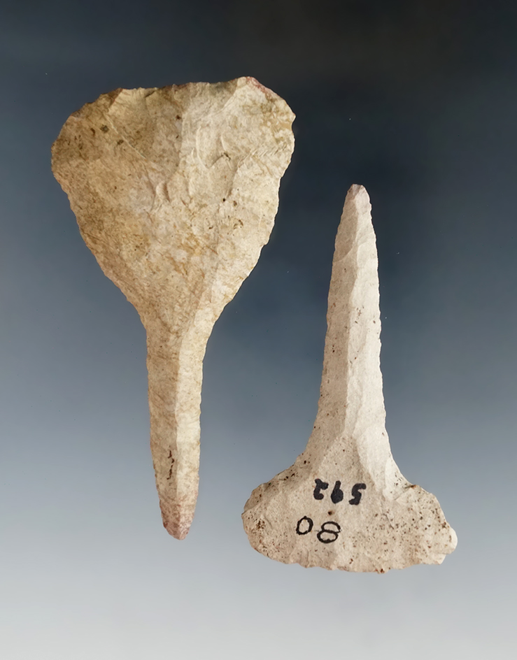 Pair of Expanded Base Drills found in Ohio.  Largest is 3 5/16".