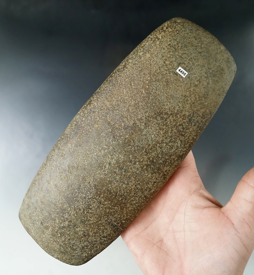 Very large, well polished and nicely patinated 8 3/8" Hopewell Flat Adze. Ex. Paul Hothem.