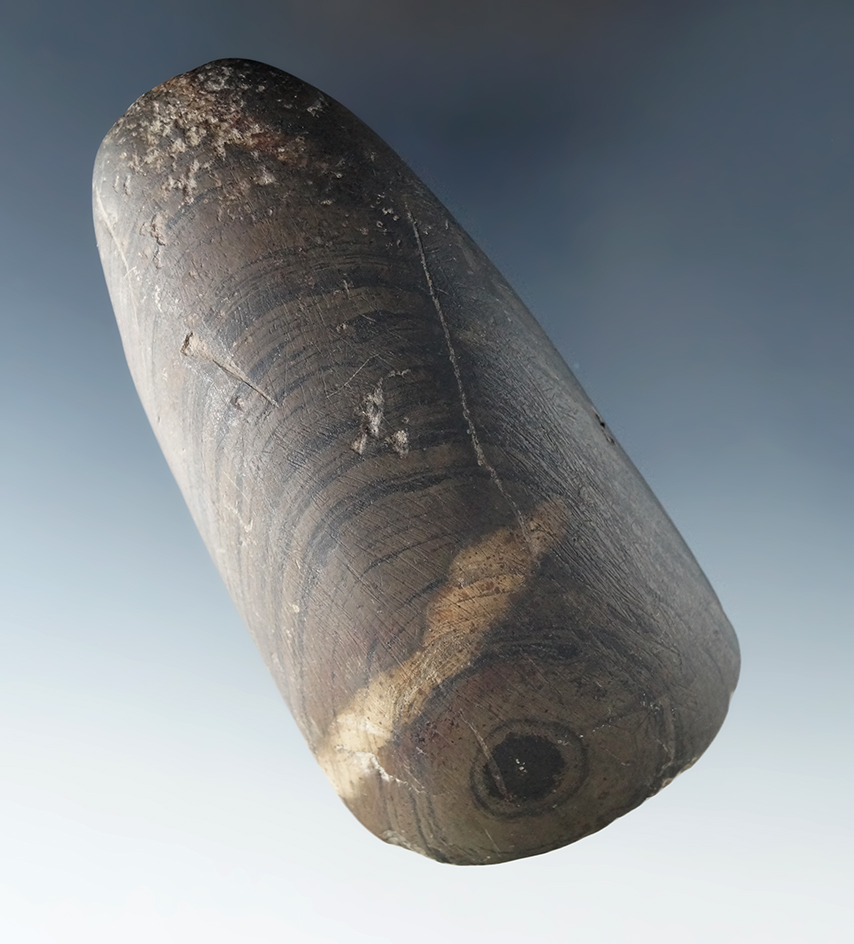 4" Adze made from nicely Banded Slate, found in Shelby Co., Ohio.