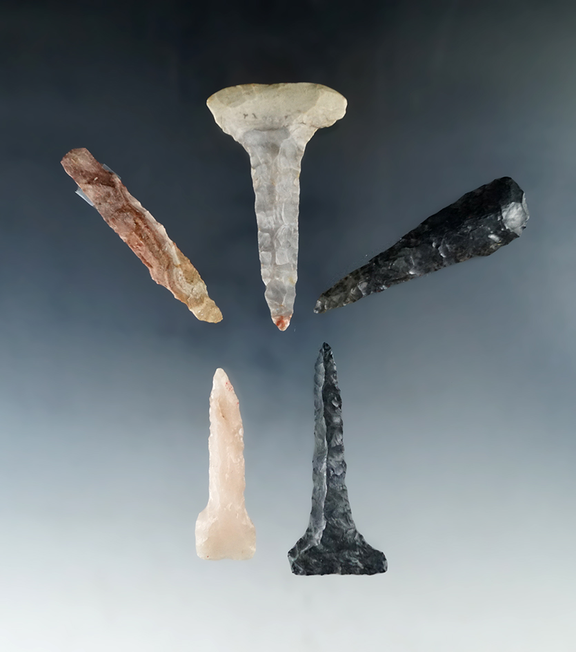 Set of 5 Nice Drills found in Ohio, largest is 2 11/16"