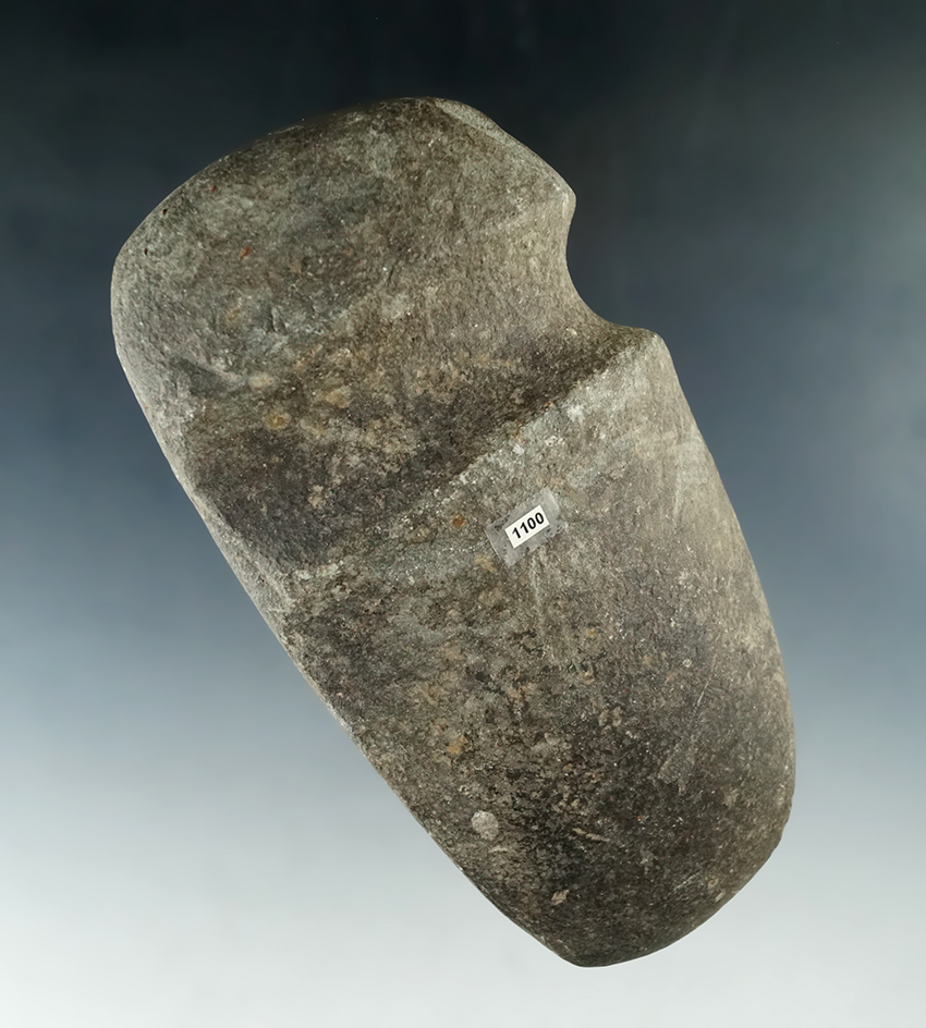 6 3/8" Long 3/4 Groove Axe that is nicely patinated, found in Miami Co., Ohio.