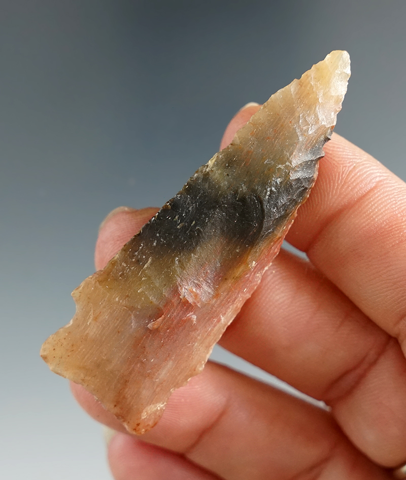 2 5/16" stemmed dart - attractive multi colored semi translucent novaculite - Eastern Texas.