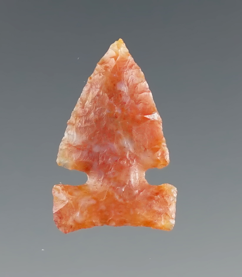 3/4" beautifully flaked Sidenotch bird point found in Texas that was once glued to a board.