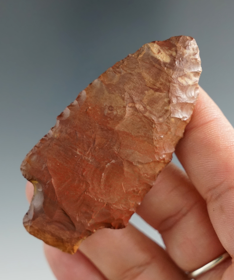 2 5/8" stemmed knife made from attractive Buffalo River chert found in Tennessee.