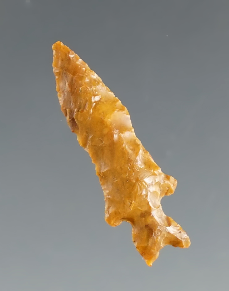 1" Fishtail Spear made from Jasper, found near the Columbia River, Washington. Bennett COA.