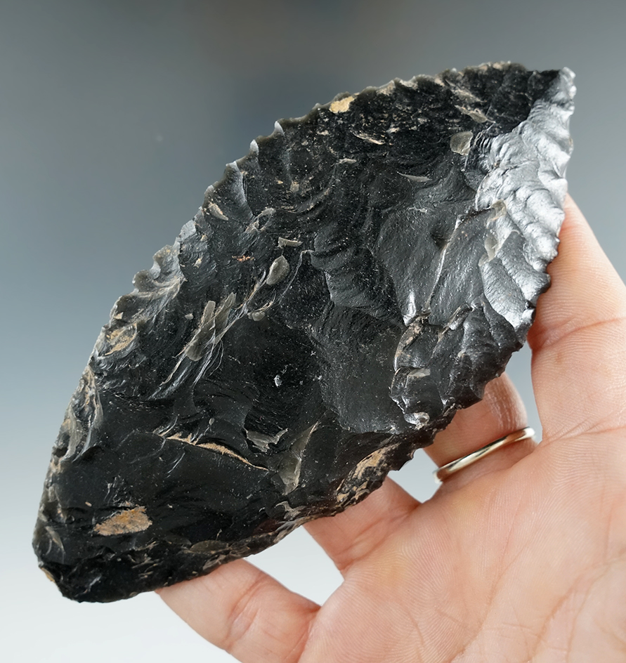 5" Archaic Cascade Blade - Obsidian - found in Lake Co., Oregon. Jackson & Stermer COA's.