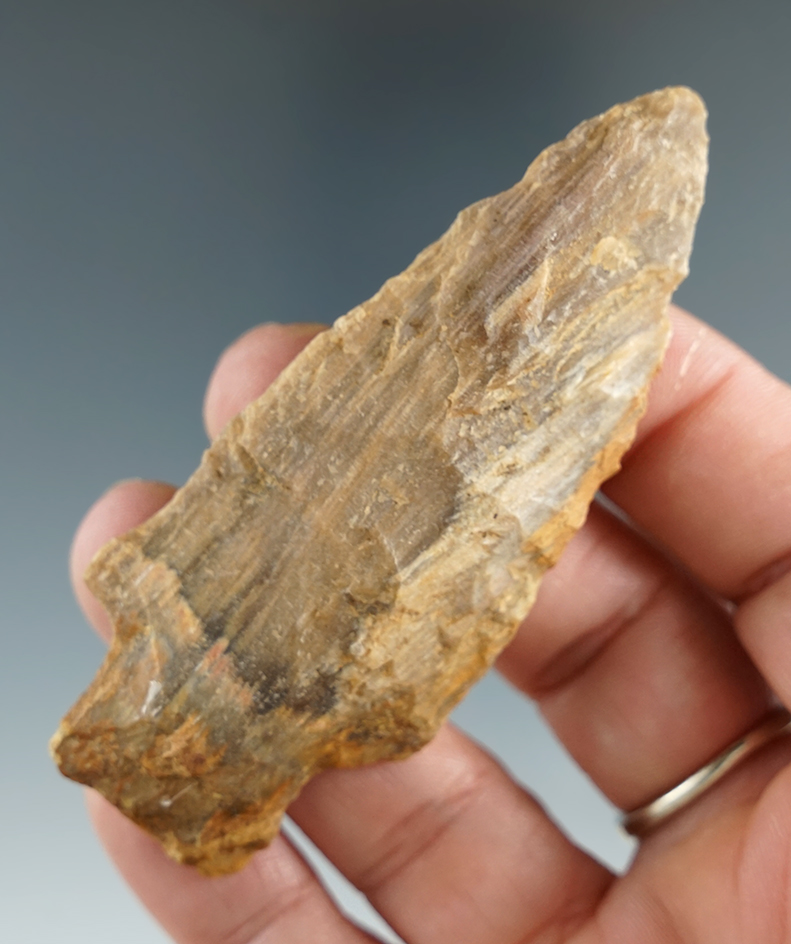 3 1/16" petrified wood knife found in Texas.